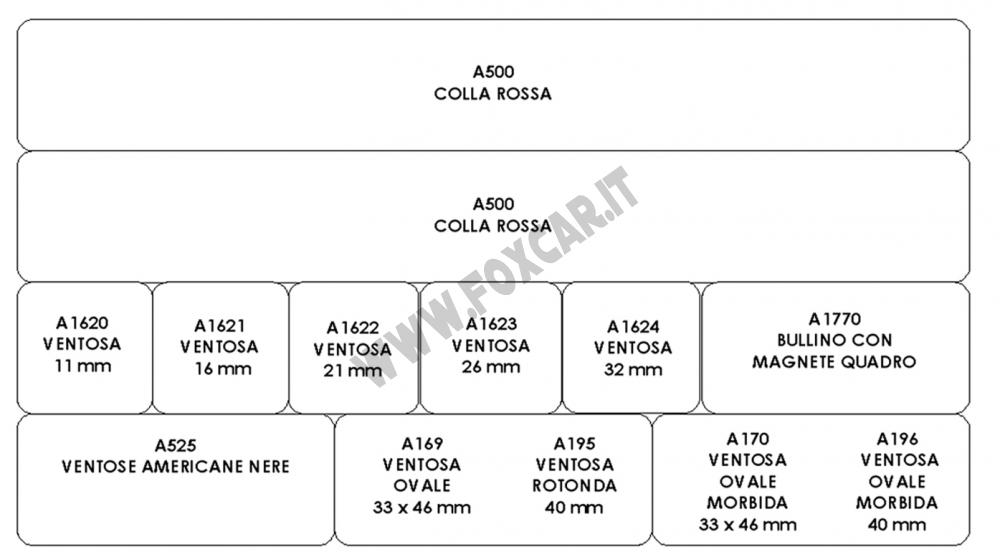 Ventose tirabolli in plastica da 31 mm - VENTOSE GRANDINE - Foxcar