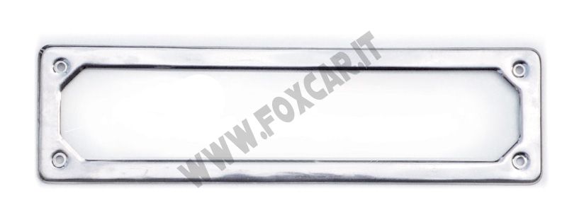 Cornice targa anteriore in acciaio inox per targhe sino al 1983 - PORTA  TARGA IN METALLO - Foxcar Foxcar