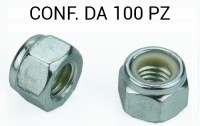 Dadi autobloccanti filetto M6 per chiave da 10, zinc. bianca