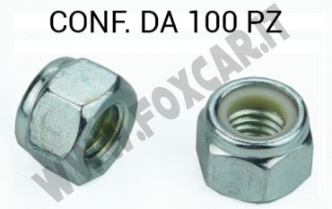 Dadi autobloccanti filetto M6 per chiave da 10, zinc. bianca