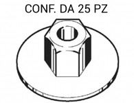 Dado in plastica con rondella larga ed esagono per chiave da 10 mm