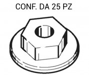 Dado in plastica con esagono da 10 mm per fissaggi modanature su Opel ...