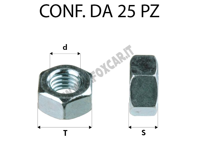 Confezione da 2 x dadi in metallo M12 x 1.5 filettatura 6 mm altezza esagonale 19 mm Chiave Spanner 