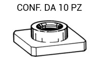 Dado M8 a forma quadra con lato 20 x 20 mm per fissaggio paraurti su F...