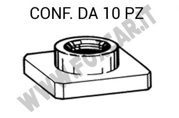 Dado M8 a forma quadra con lato 20 x 20 mm per fissaggio paraurti su Fiat e Lancia
  vari modelli