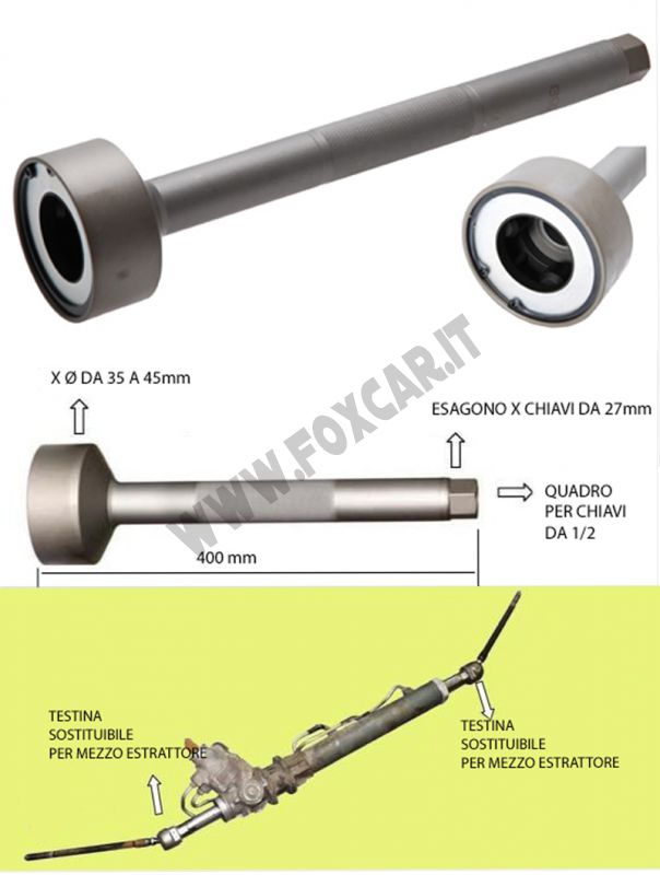 Estrattore per testine scatola guida - STERZO E SOSPENSIONI - Foxcar Foxcar