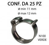 Fascette clic-clac in acciaio inox da Ø min 11 mm a Ø max 12 mm Ø c...