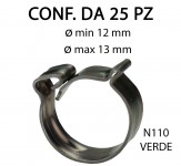 Fascette clic clac in acciaio inox da Ø min 12 mm a Ø max 13mm Ø ch...