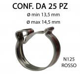 Fascetta tipo clic clac in acciaio inox da Ø min 13,5 mm a Ø max 14,...