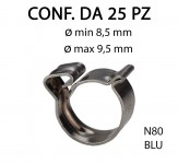 Fascetta clic clac in acciaio inox da Ø min 8,5 mm a Ø max 9,5 mm Ø...