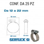 Fascetta stringitubo inox per tubi da 12 a 22 mm