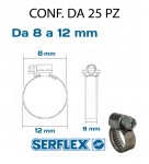 Fascetta stringitubo inox per tubi da 8 a 12 mm