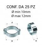 Fascetta stringitubo in acciaio da Ø min 10 mm a Ø max 12 mm