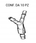 Giunto tergi 3 vie con valvola di ritegno tubo da 4 mm per Fiat