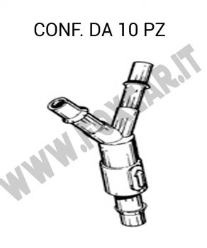 Giunto tergi 3 vie con valvola di ritegno tubo da 4 mm per Fiat