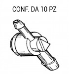 Giunto tergi con valvola di ritegno per tubo Ø 4 mm - 2,5 mm