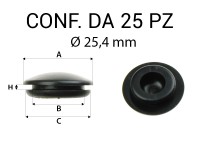 Gommino copri fori di 25,4 mm. D=25,4 mm H=1 mm D1=32 mm D2=28,3 mm