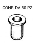 Inserti boccole filettate con profilo tondo e filetto M6 per fissaggio...