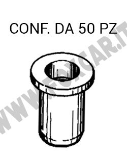 Inserti boccole filettate con profilo tondo e filetto M6 per fissaggio parafanghi
  e paraurti