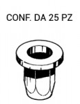 Inserti rivettabili filettati testa tonda di altezza 2,5 mm gambo esag...