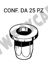 Inserti rivettabili filettati testa tonda di altezza 2,5 mm gambo esagonale e filetto
  M6