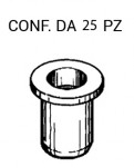 Inserto filettato con profilo tondo e filetto M8 per fissaggio paraurt...