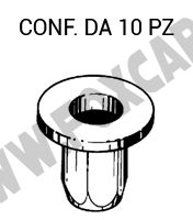 Inserti filettati con filetto M6 esagonali a testa tonda larga con altezza 1,5 mm
  e larghezza 18 mm