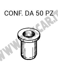 Inserti boccole filettati profili tondi con filetto M5 per fissaggi porta targa,
  supporti, staffe, ecc. sulla carrozzeria