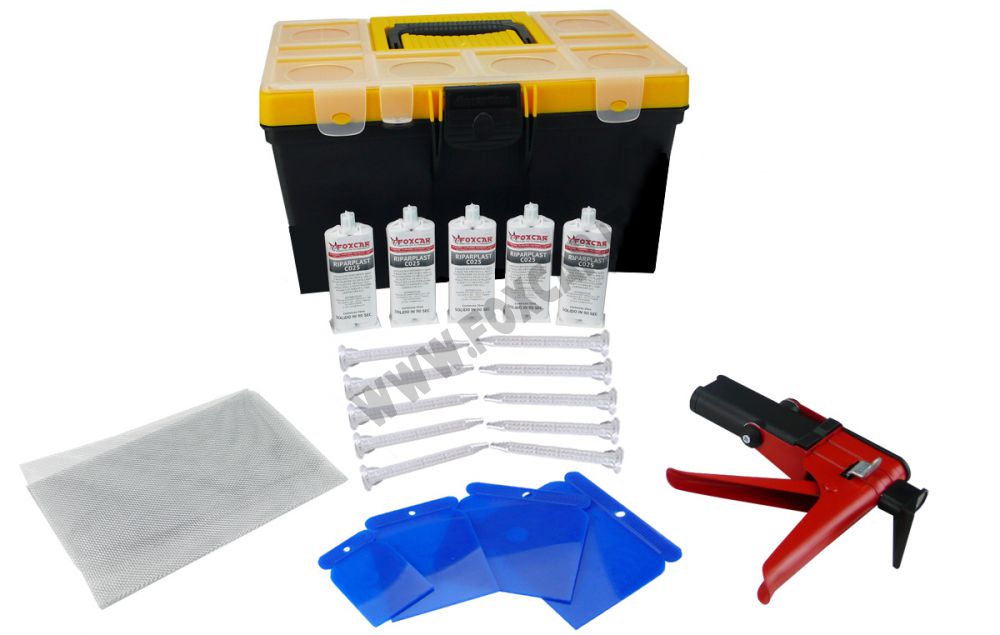 Kit riparazione plastica paraurti e carrozzeria con colla poliuretanica -  SALDATURA PLASTICA - Foxcar Foxcar