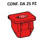 Madrevite in plastica di colore rosso per fissaggio paraurti Fiat, Lan...