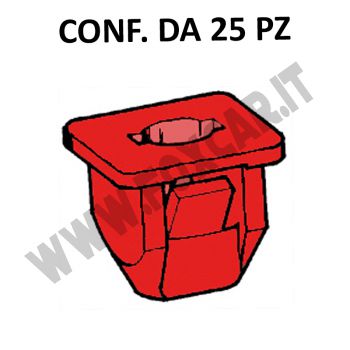 Madrevite in plastica di colore rosso per fissaggio paraurti Fiat, Lancia, Alfa
  vari modelli