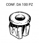 Madrevite in plastica di colore bianco con foro da 7 mm e vite da 4,2 ...