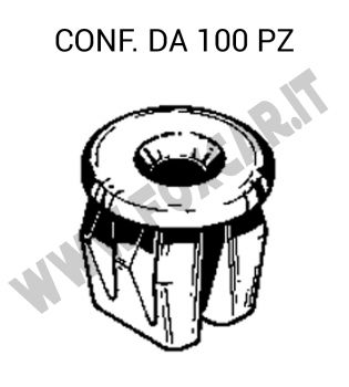 Madrevite in plastica di colore bianco con foro da 7 mm e vite da 4,2 mm