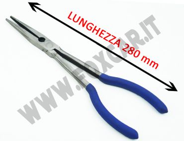 Pinza extra lunga diritta, lunghezza totale 280 mm