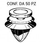 Bottone fermapannello porta e rivestimenti in plastica di colore bianc...