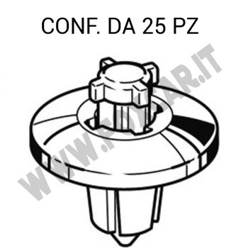 Rivetto in plastica con perno per parasassi su Peugeot