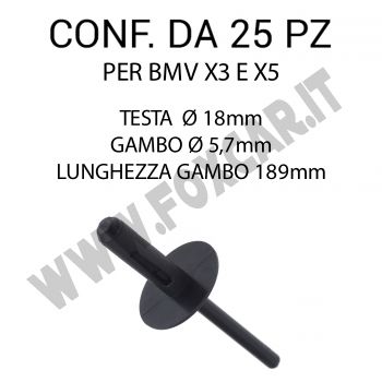 Rivetto in plastica per Bmw X5 e X3