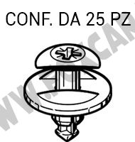 Rivetto ad espansione con perno a un 1/4 di giro per Ford Ø testa 20 mm per foro
  da 8 mm