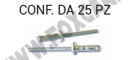 Rivetti in acciaio inox testa tonda 6,4 x 14,5 mm