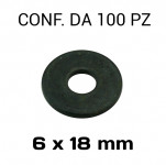 Rondelle a fascia larga con diametro foro 6 mm, Ø esterno 18 mm, spes...