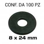 Rondelle a fascia larga con diametro foro 8 mm, Ø esterno 24 mm, spes...