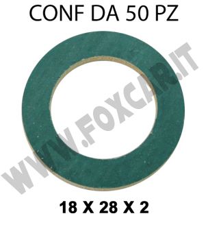 Rondella guarnizione di carta con diametro interno di 18 mm, esterno 28 mm, spessore
  2 mm