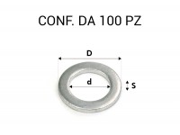 Rondella guarnizione in alluminio diametro interno 14 mm, Ø esterno 1...