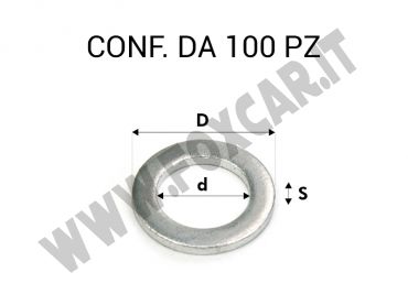 Rondella guarnizione in alluminio diametro interno 14 mm, Ø esterno 18 mm, spessore
  di 1,5 mm