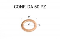 Rondella guarnizione in rame diametro interno di 18 mm, esterno 24 mm,...
