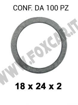 Rondella guarnizione diametro interno di 18 mm, Ø 24 mm, spessore 2 mm