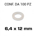 Rondelle in plastica PA Nylon misure 6,4 x 12 x 1,5 mm per fissaggi va...