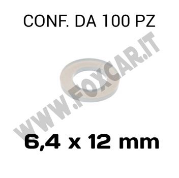 Rondelle in plastica PA Nylon misure 6,4 x 12 x 1,5 mm per fissaggi vari sulle carrozzerie