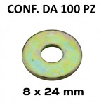 Rondelle a fascia larga con Ø foro 8 mm, Ø esterno 24 mm, spessore 2...