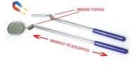 Calamita telescopica e specchio di ispezione con testa snodabile